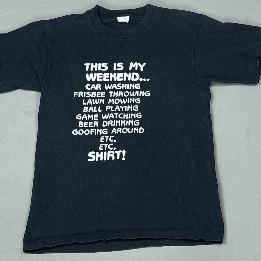 VTG This Is My Weekend Dad Shirt Medium Single Stitch Novelty Joke